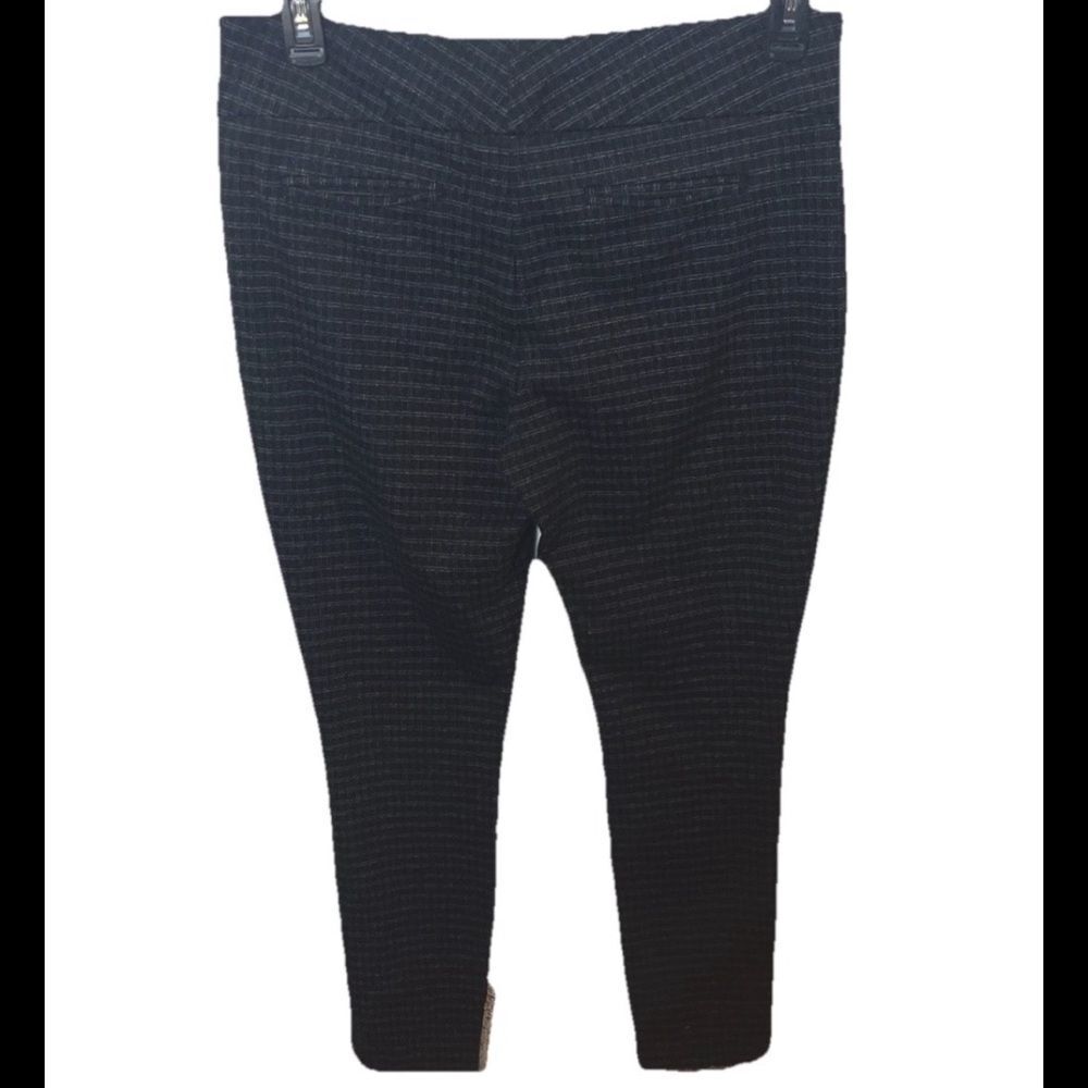 Dalia Womens Pull On Houndstooth Ponte Knit Pants Slim Legs Tummy Control  Large